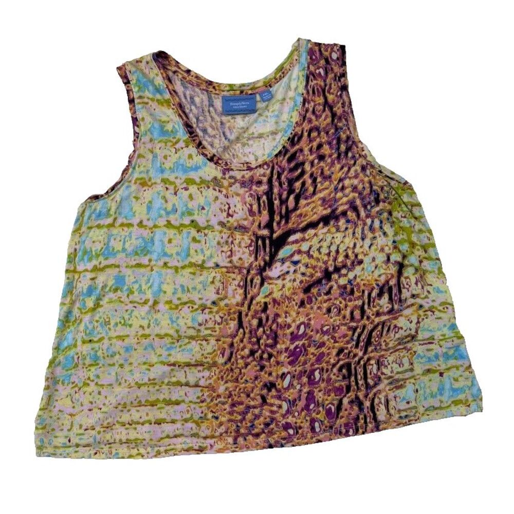 Simply Vera Vera Wang Colorful Abstract Sleeveless Top, Soft, Petite XL